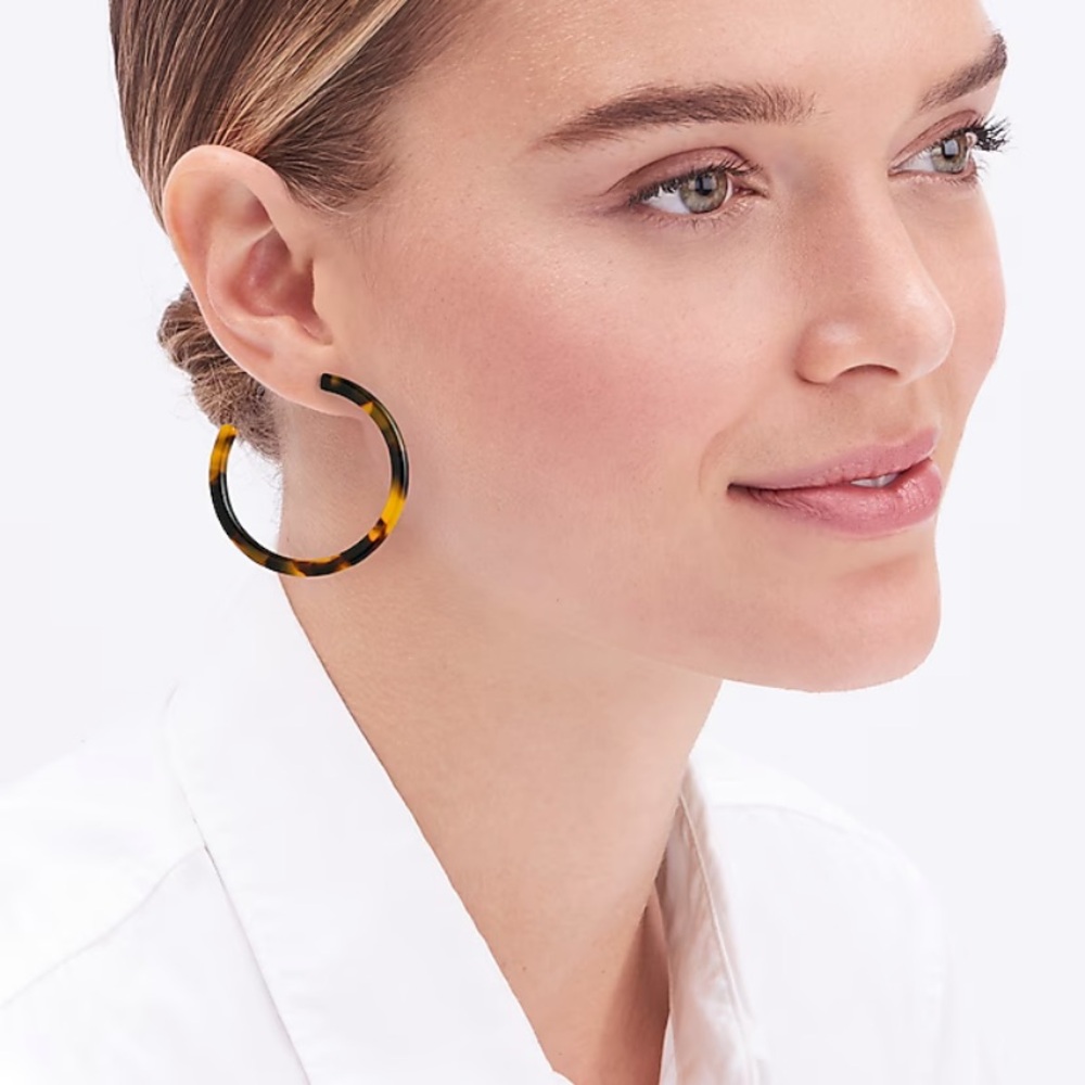 J. Crew Tortoise Hoop Earrings